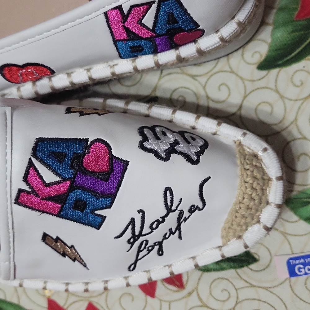 Karl Lagerfeld White Espadrilles with Bold Accents - Picture 2 of 6